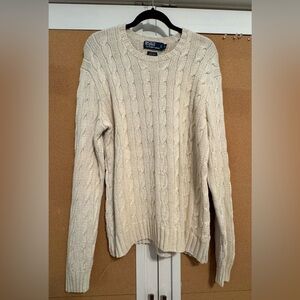 Vintage Ralph Lauren Men's 100% Silk Cable Knit Sweater